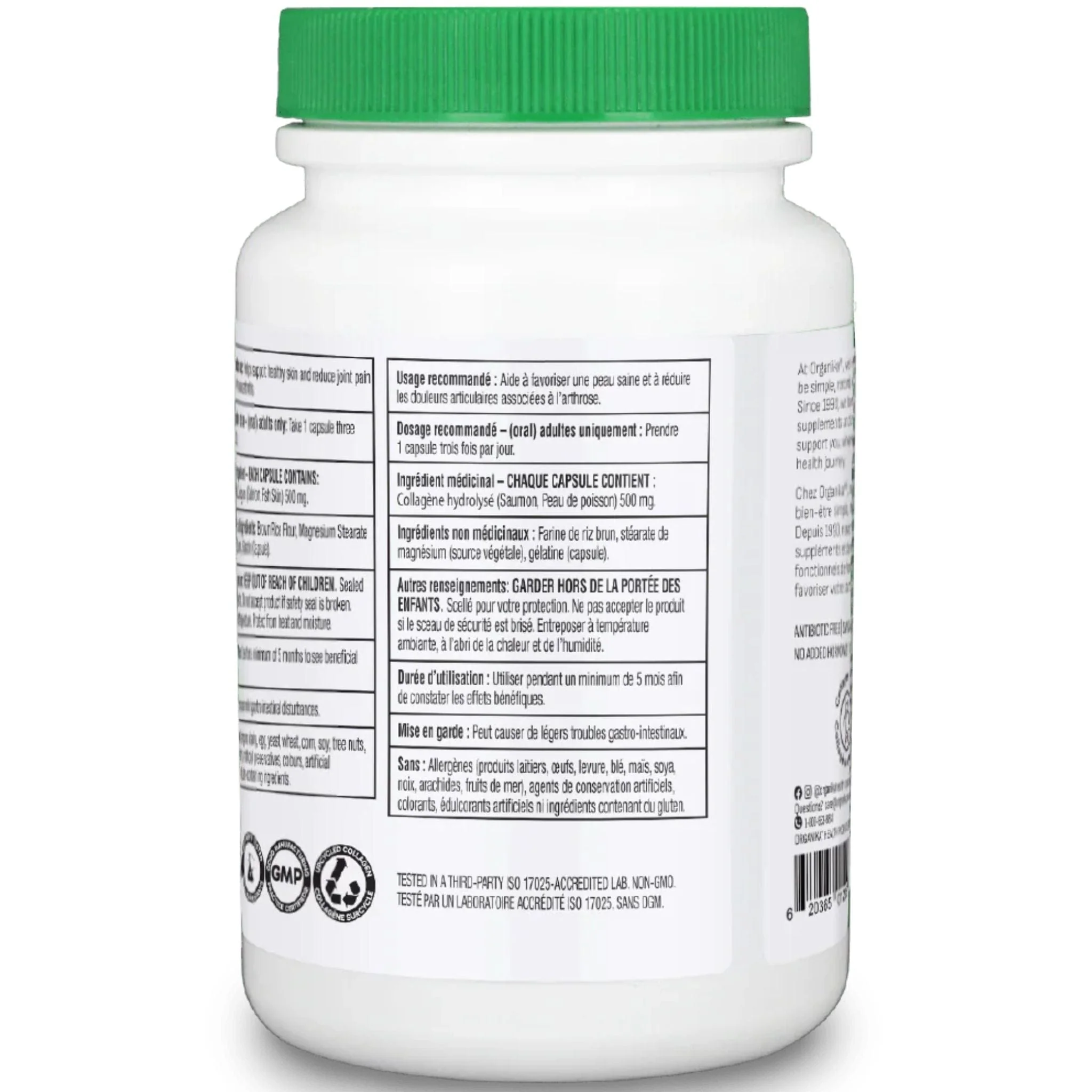 Organika Marine Collagen 1500mg, High Potency, Supports Healthy Skin, 90 Capsules - Image 2
