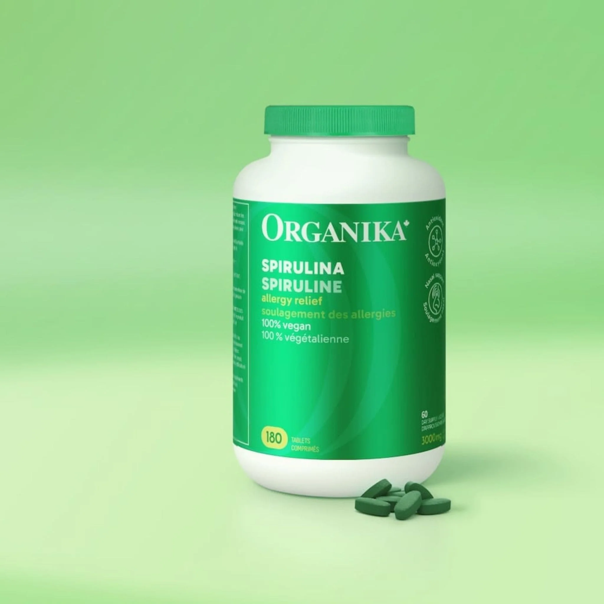 Organika Spirulina 1000mg Tablets,  Blue-Green Algae, 180 Tablets - Image 7