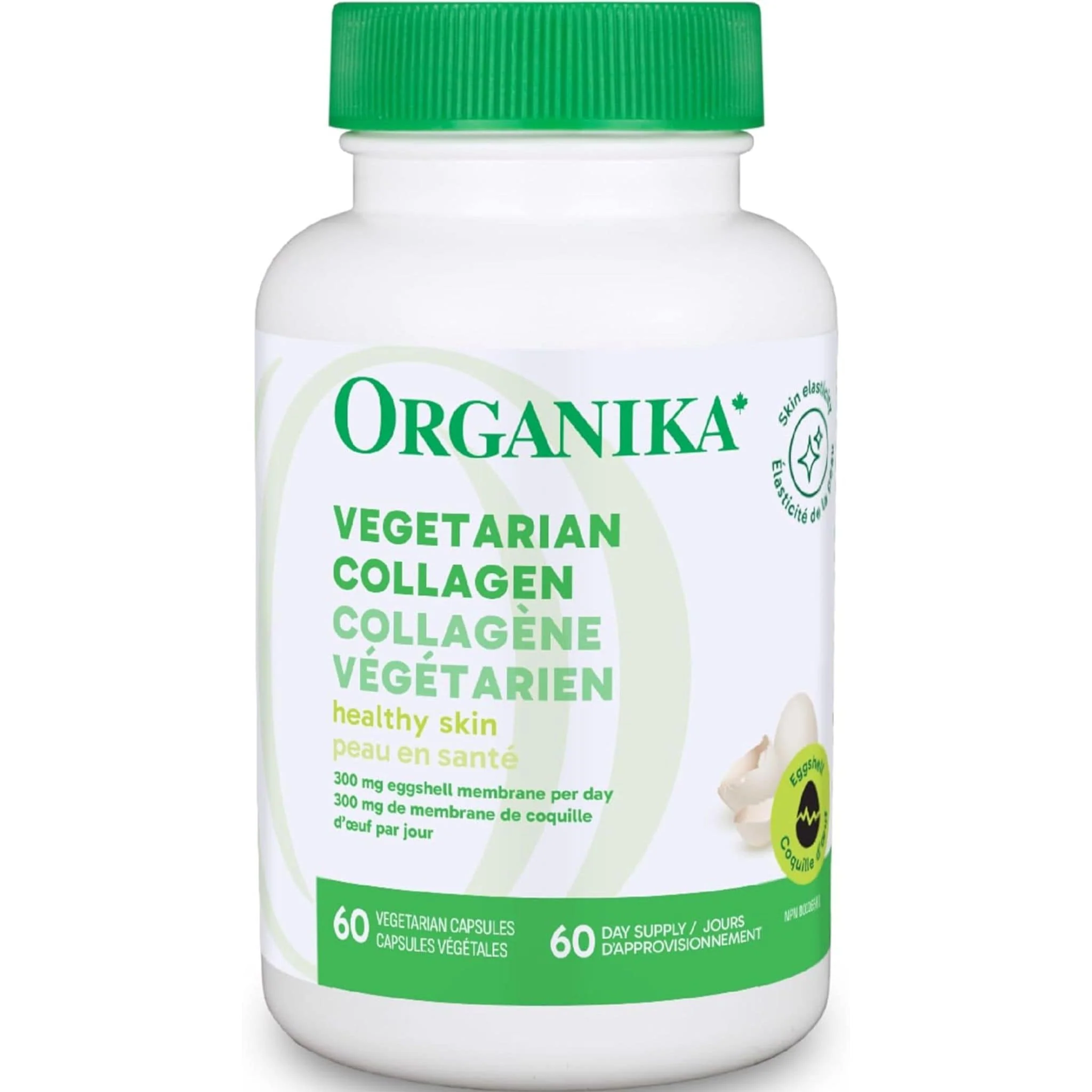Organika Vegetarian Collagen, Eggshell Membrane, 60 Vegetarian Capsules