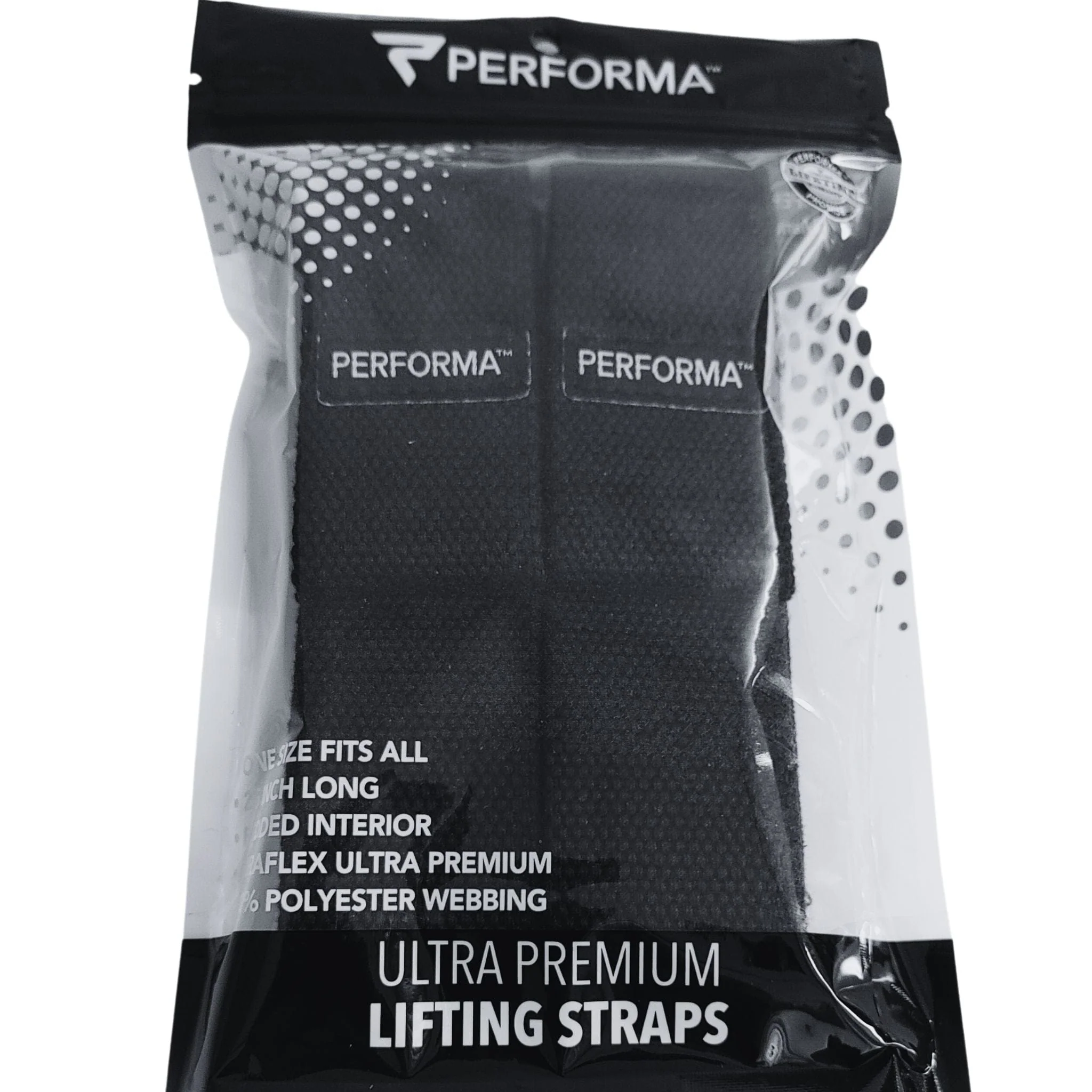 PERFORMA Lifting Straps, Black & White, Clearance, Final Sale - Image 2