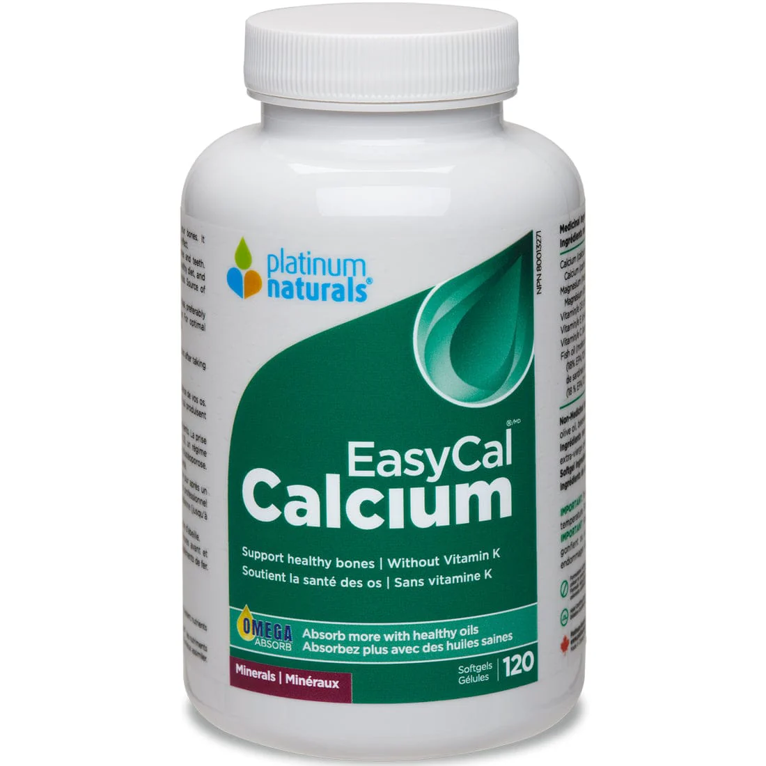 Platinum Naturals EasyCal Calcium Extra Strength (with Magnesium, D3 and Fish Oil) - Image 2