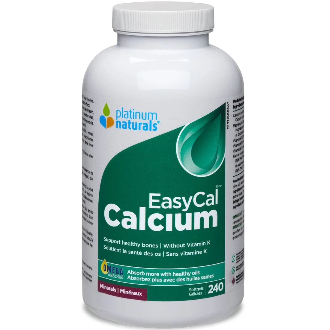 Platinum Naturals EasyCal Calcium Extra Strength (with Magnesium, D3 and Fish Oil) - Image 3