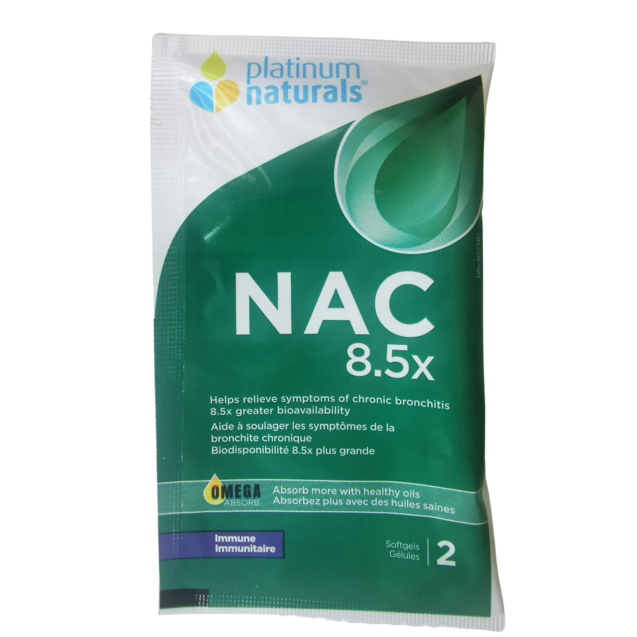 Platinum Naturals NAC 8.5x, 1 Sample, 2 Softgels