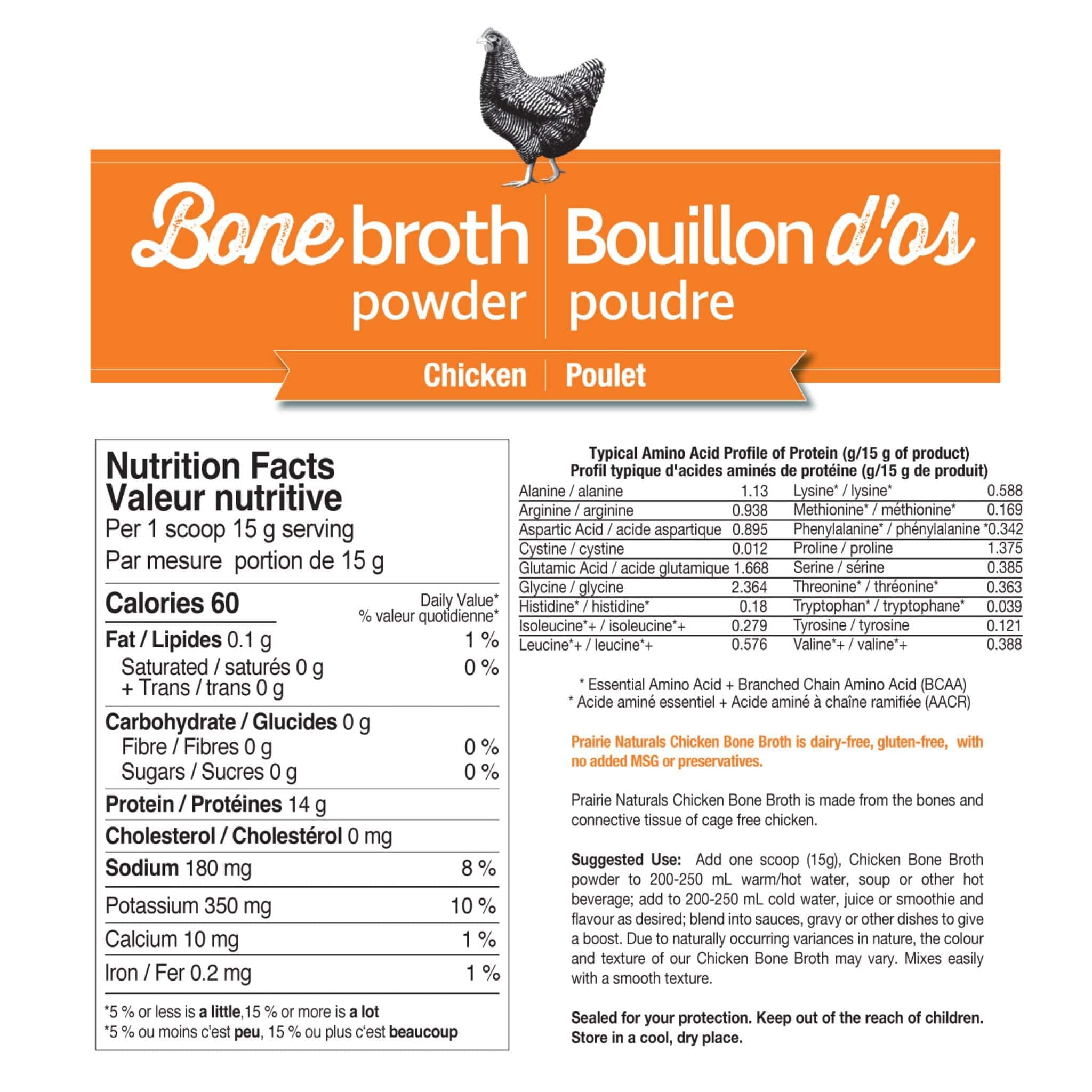 Prairie Naturals Chicken Bone Broth Protein Powder, Collagen Protein for Gut Health, Joints and Skin Health - Image 6