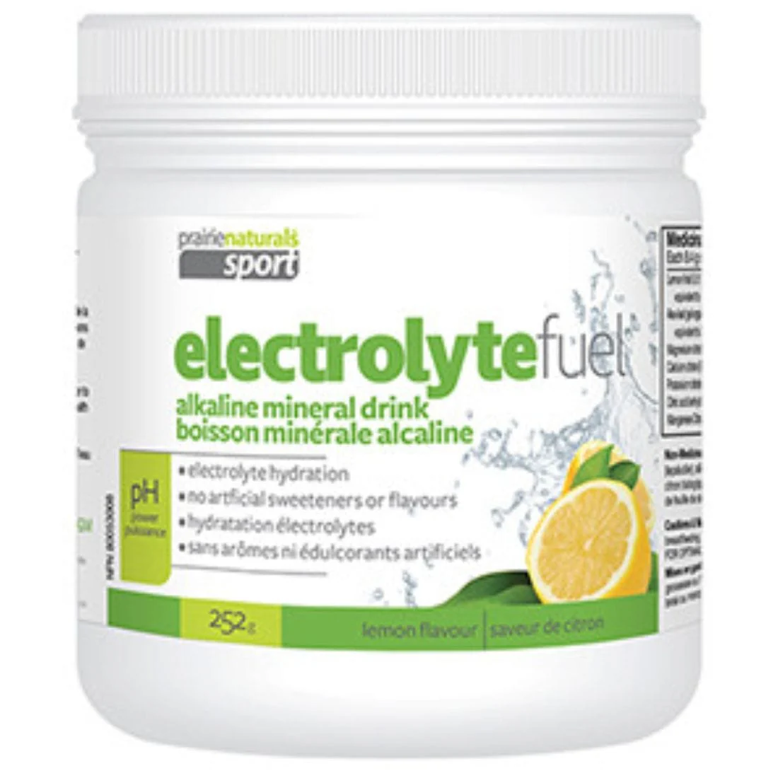 Prairie Naturals Electrolyte Fuel pH-Balanced Lemon, Aloe, & Mineral Drink Mix, 252g