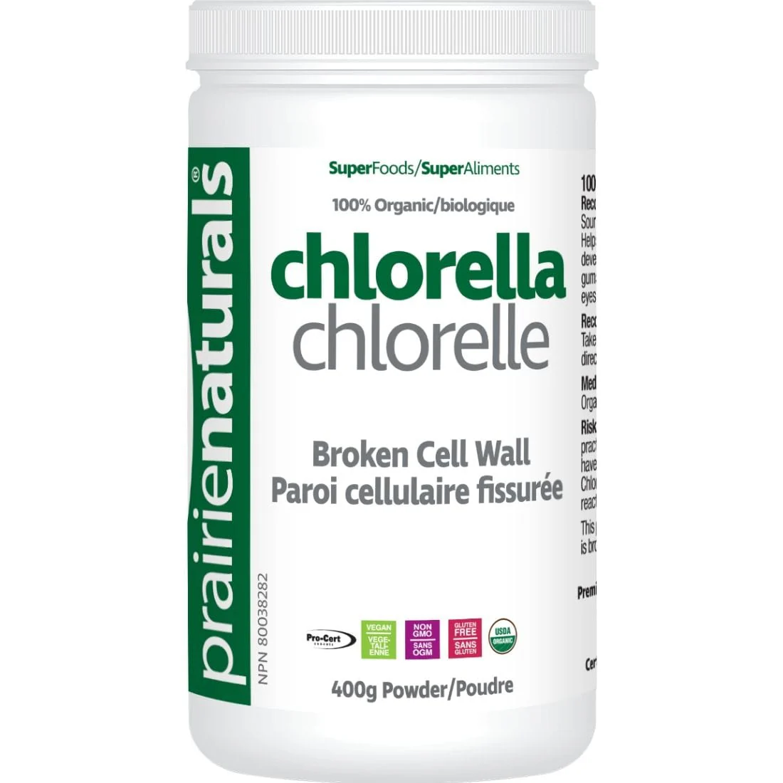 Prairie Naturals Organic Chlorella Powder, Broken Cell Wall, Non-GMO - Image 2