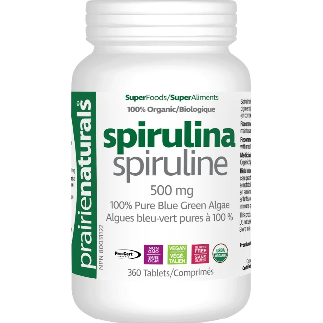 Prairie Naturals Organic Spirulina (Fair-Trade 100% Pure Blue Green Algae) - Image 4