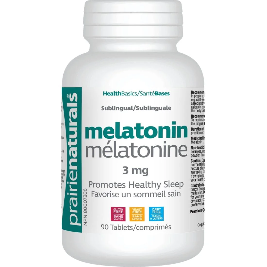 Prairie Naturals Sublingual Melatonin 3mg Tablets