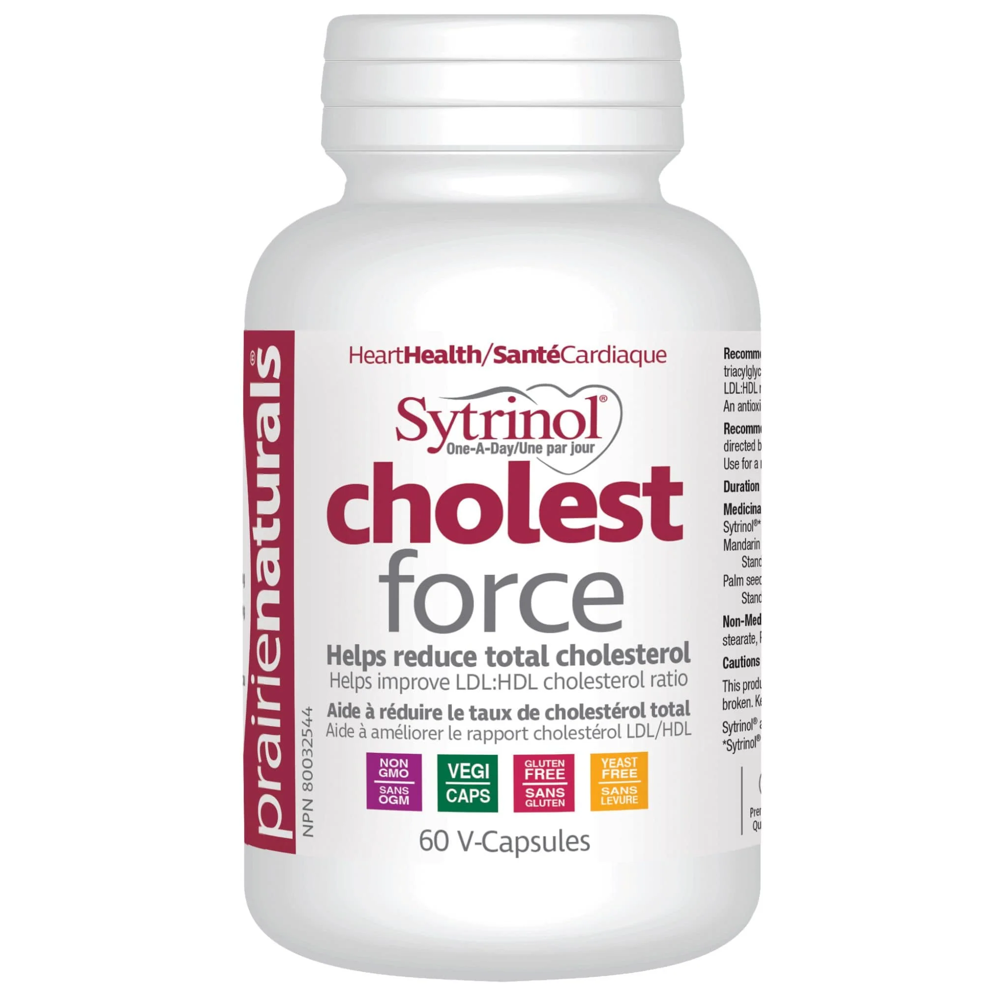 Prairie Naturals Sytrinol Cholesterol Force, One A Day Cholesterol Support, 60-120 Vegetable Capsules