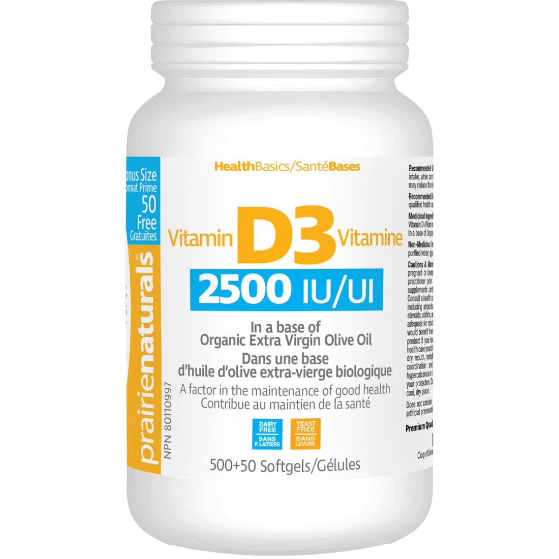 Prairie Naturals Vitamin D 2500IU Softgels