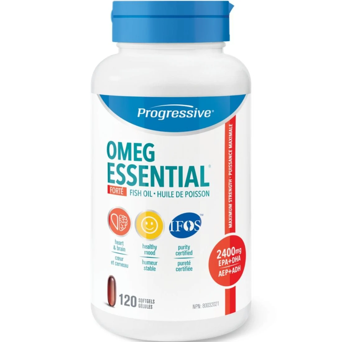 Progressive OmegEssential Forte, Maximum Strength Fish Oil, 120 Softgels - Image 2