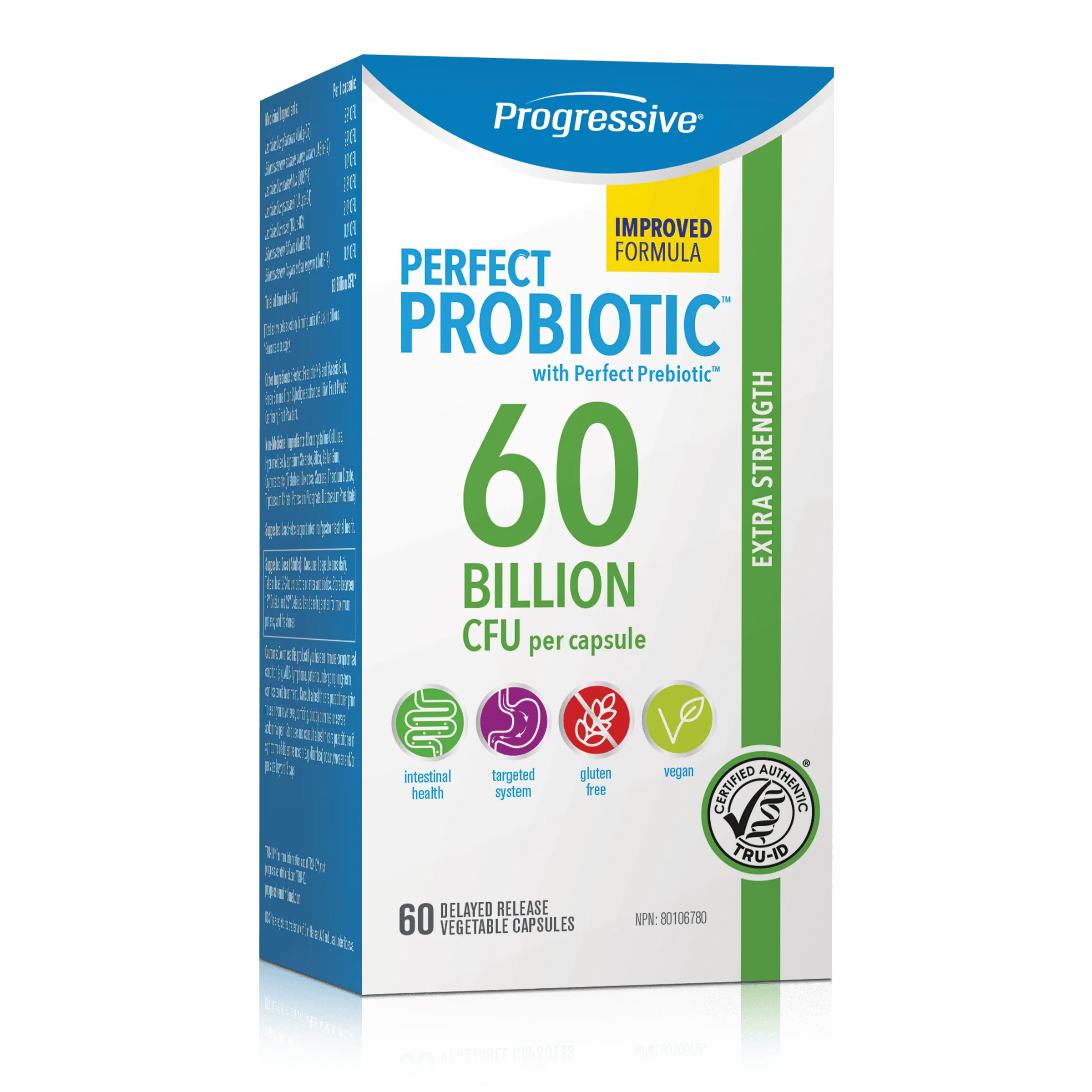 Progressive Perfect Probiotic 60 Billion CFU Extra Strength Delayed Release, Shelf Stable - Image 2