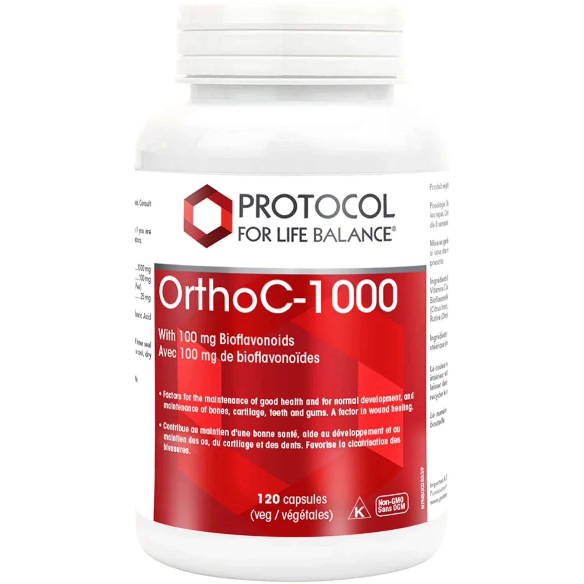 Protocol For Life Balance Ortho C-1000, High Potency Vitamin C with Bioflavonoids & Rutin, 120 Vegetable Capsules - Image 2