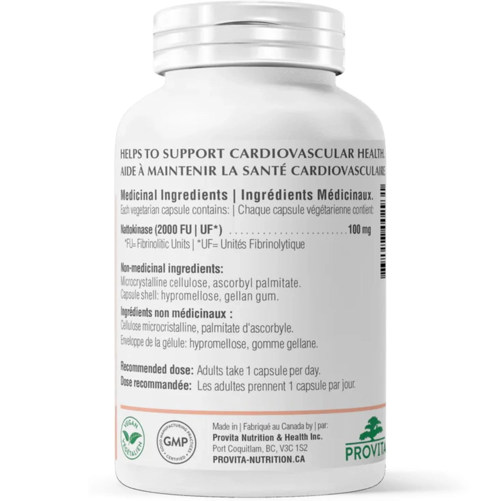 Provita Nattokinase 2000F Delayed Release Vegetable Capsules, 60-120 Capsules - Image 2