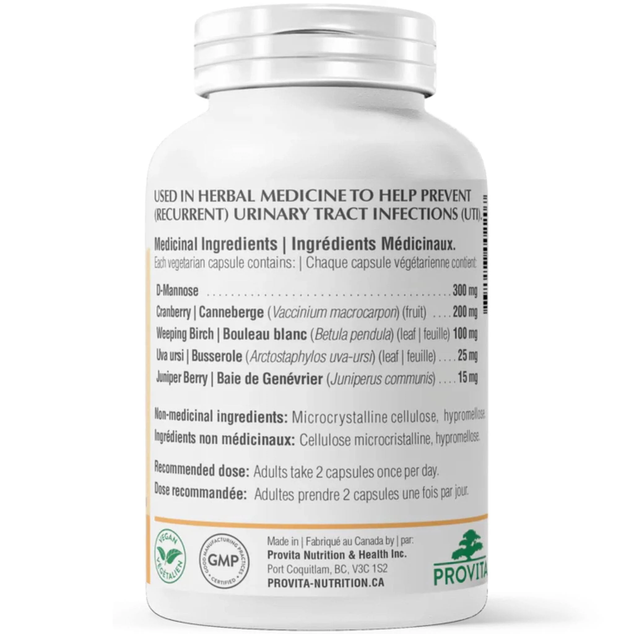 Provita UTI Pro, Cranberry Extract ad D-Dannose, 60 Capsules - Image 2
