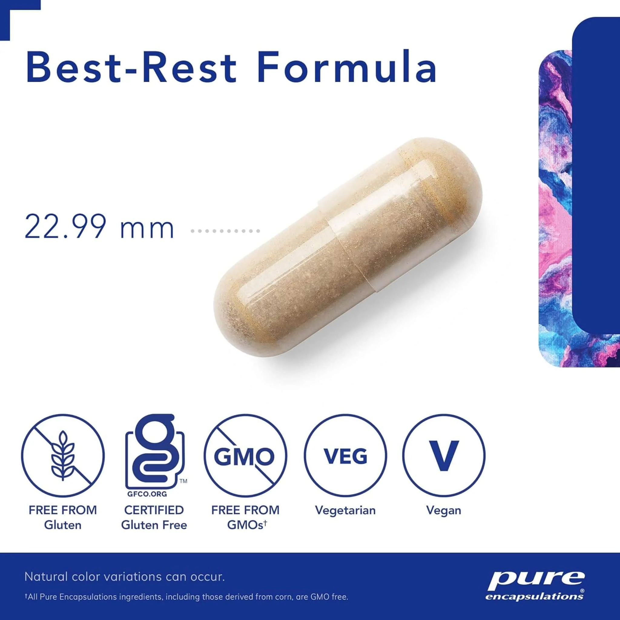 Pure Encapsulations Best-Rest Formula, Nighttime Sleep Aid with GABA, Melatonin and Calming Herbs, 120 Vegetable Capsules - Image 3