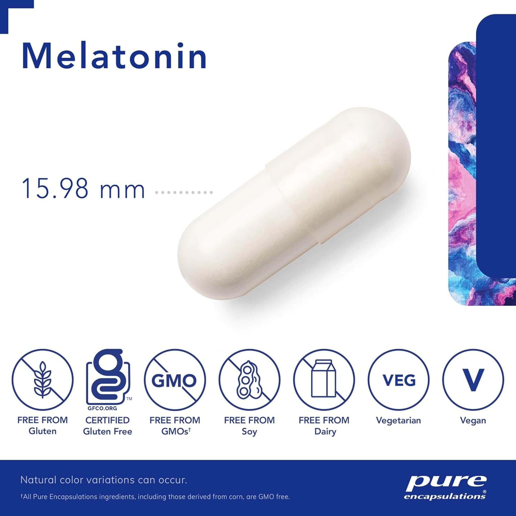 Pure Encapsulations Melatonin 3mg, Supports Natural Sleep-Wake Cycle and Circadian Rhythm Regulation, 60 Capsules - Image 3