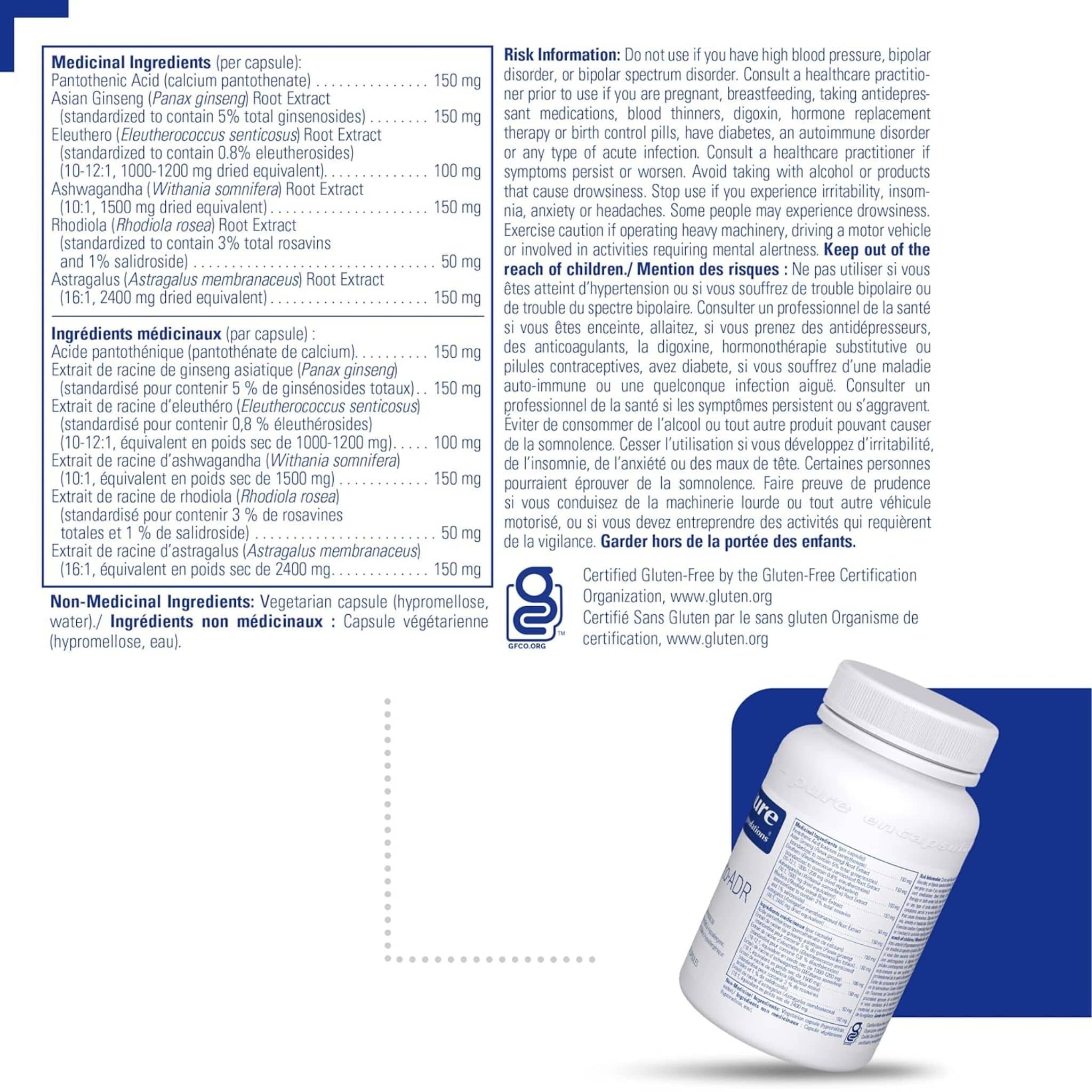 Pure Encapsulations Phyto-ADR, Supports Mental and Physical Performance, Stress Relief, 60 Capsules - Image 4