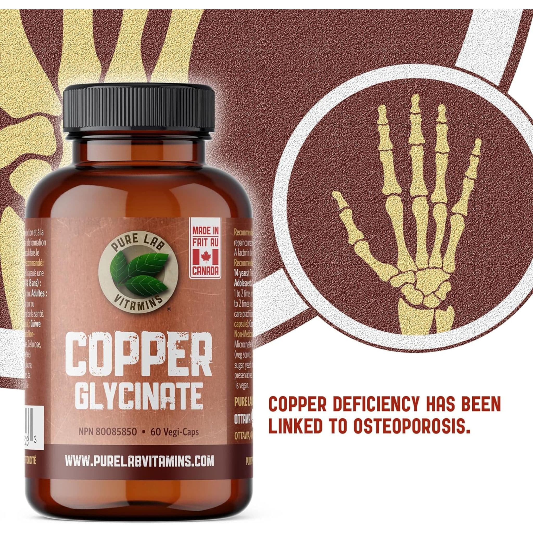 Pure Lab Vitamins Copper Glycinate 1mg, 60-150 Capsules - Image 9