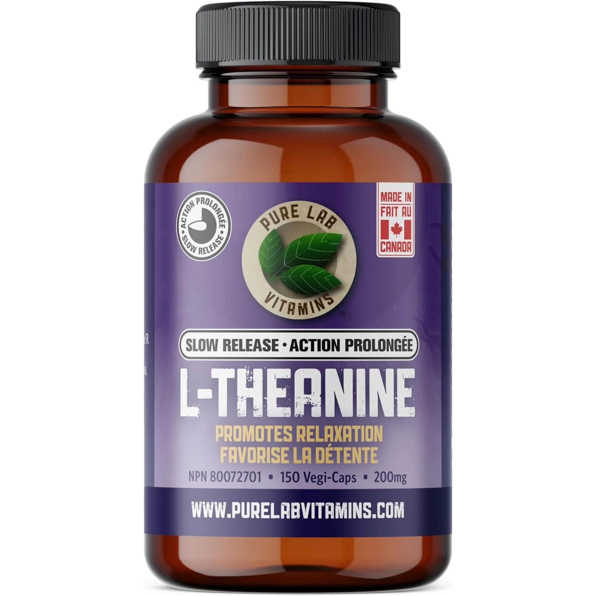 Pure Lab Vitamins L-Theanine 200mg Slow Release