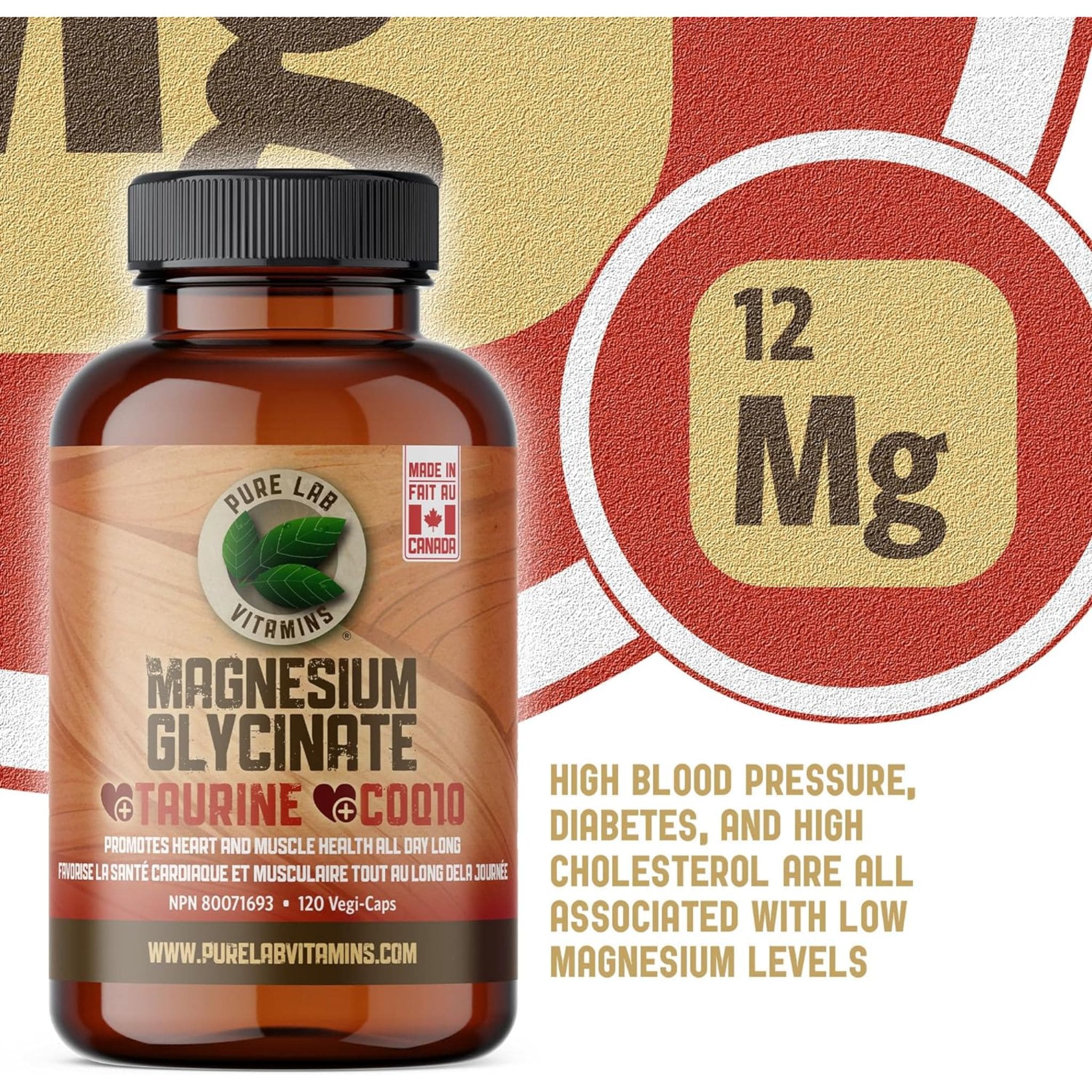 Pure Lab Vitamins Magnesium + Taurine + CoQ10, 120 Capsules - Image 8