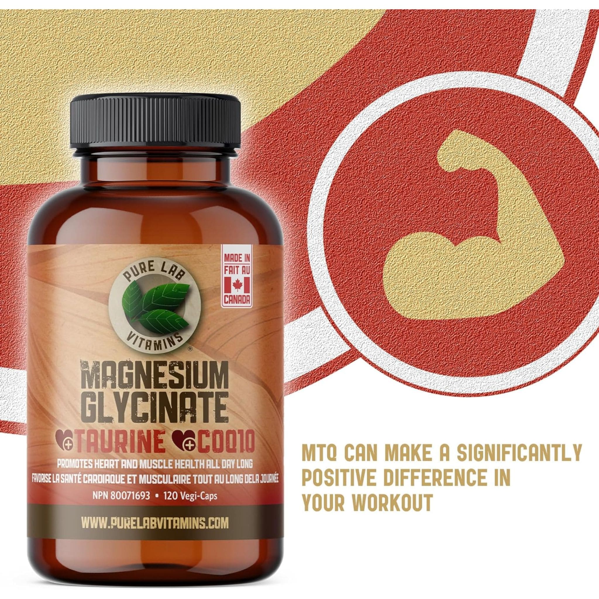 Pure Lab Vitamins Magnesium + Taurine + CoQ10, 120 Capsules - Image 9