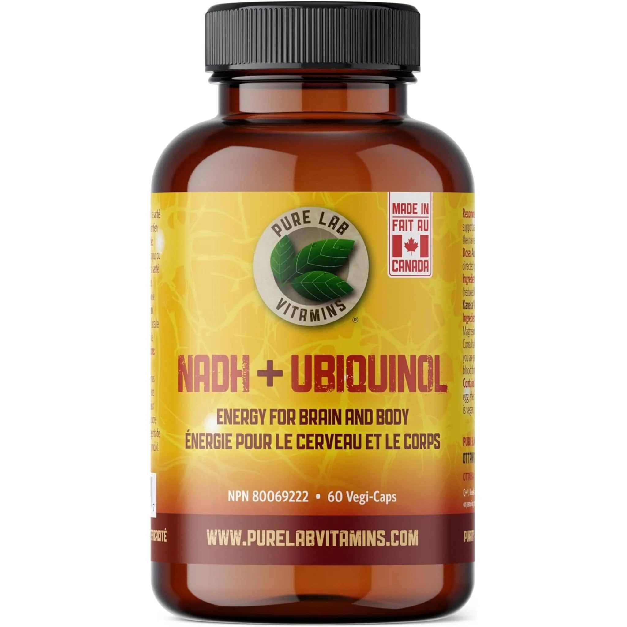 Pure Lab Vitamins NADH + Ubiquinol, 60 Capsules