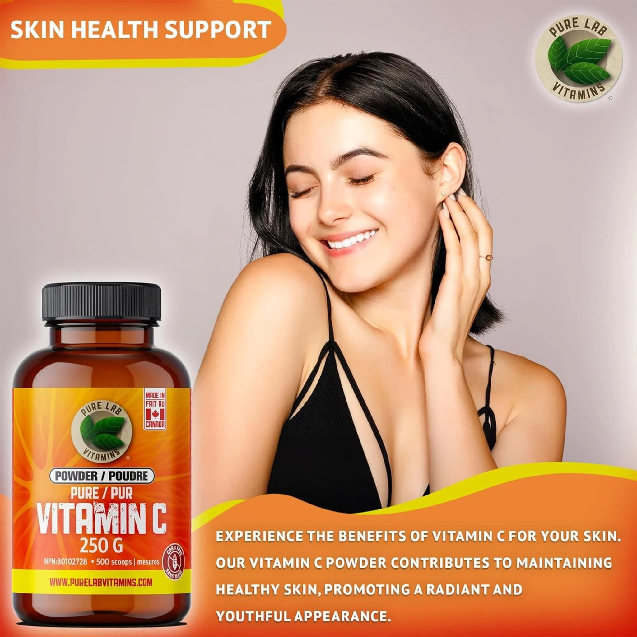 Pure Lab Vitamins Vitamin C Powder, Corn Free, 250g - Image 6