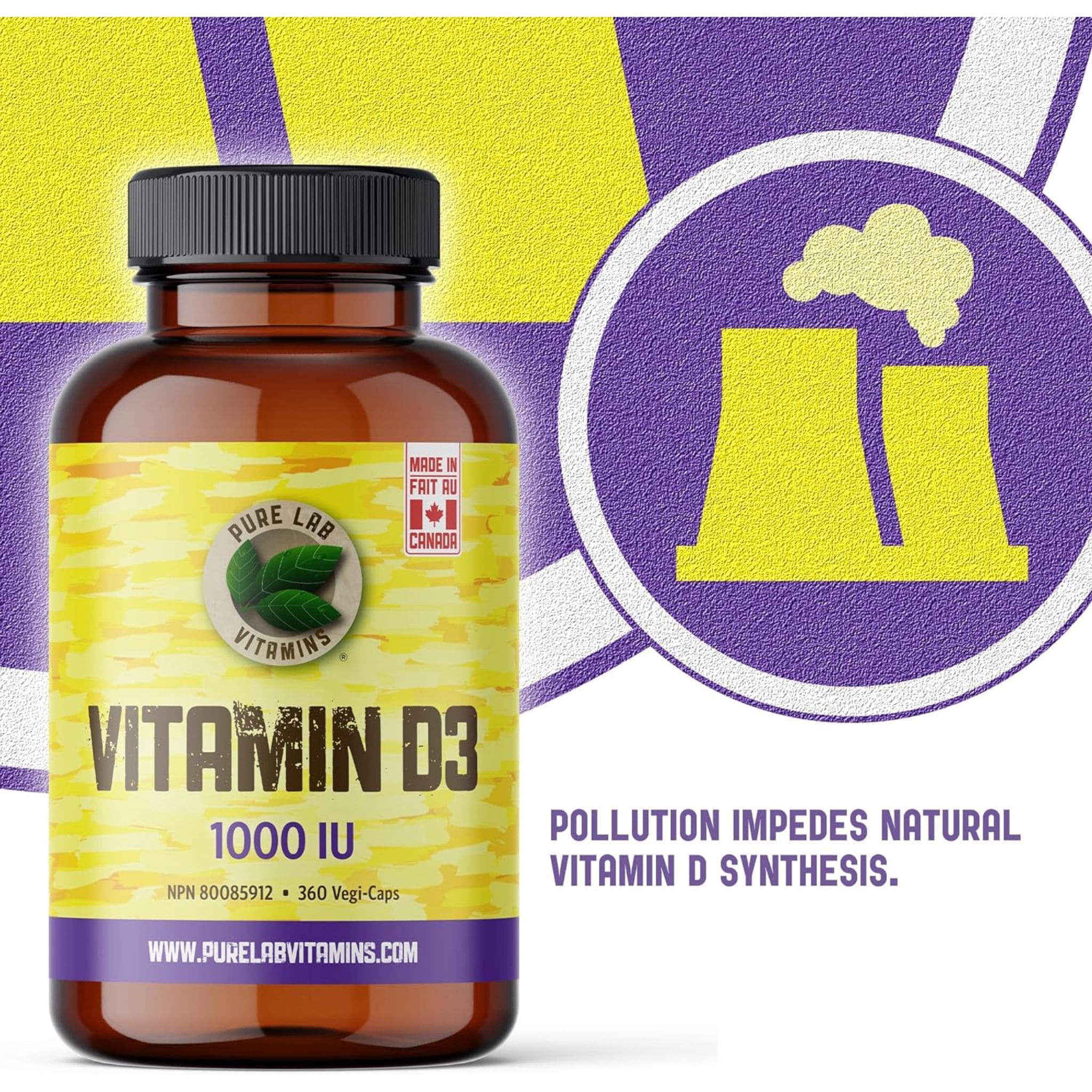 Pure Lab Vitamins Vitamin D3 1000IU, 360 Capsules - Image 9