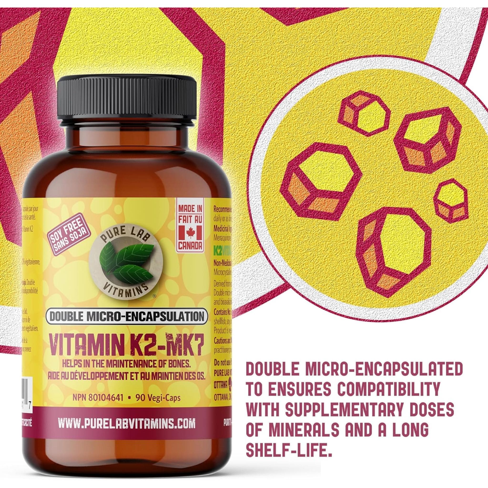Pure Lab Vitamins Vitamin K2 - MK7 120mcg (Soy free), 90 Capsules - Image 6