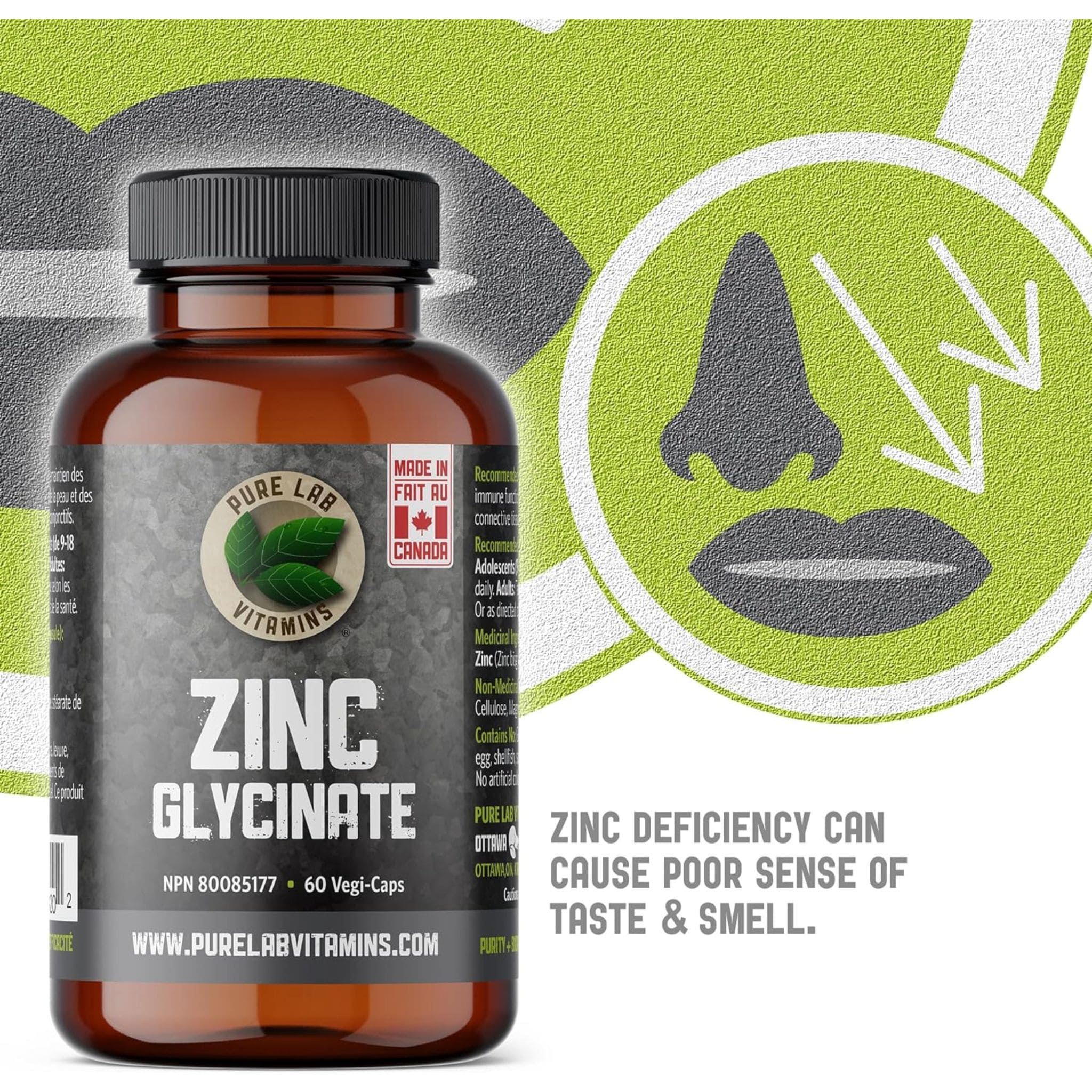 Pure Lab Vitamins Zinc Glycinate 23mg, 60 Capsules - Image 7