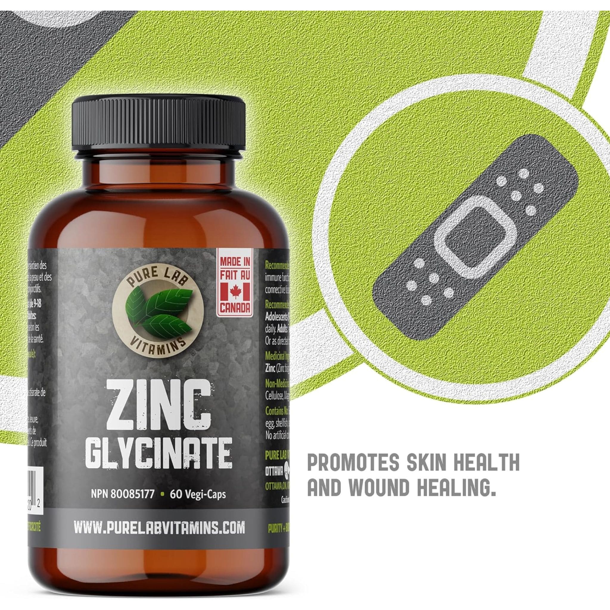 Pure Lab Vitamins Zinc Glycinate 23mg, 60 Capsules - Image 8