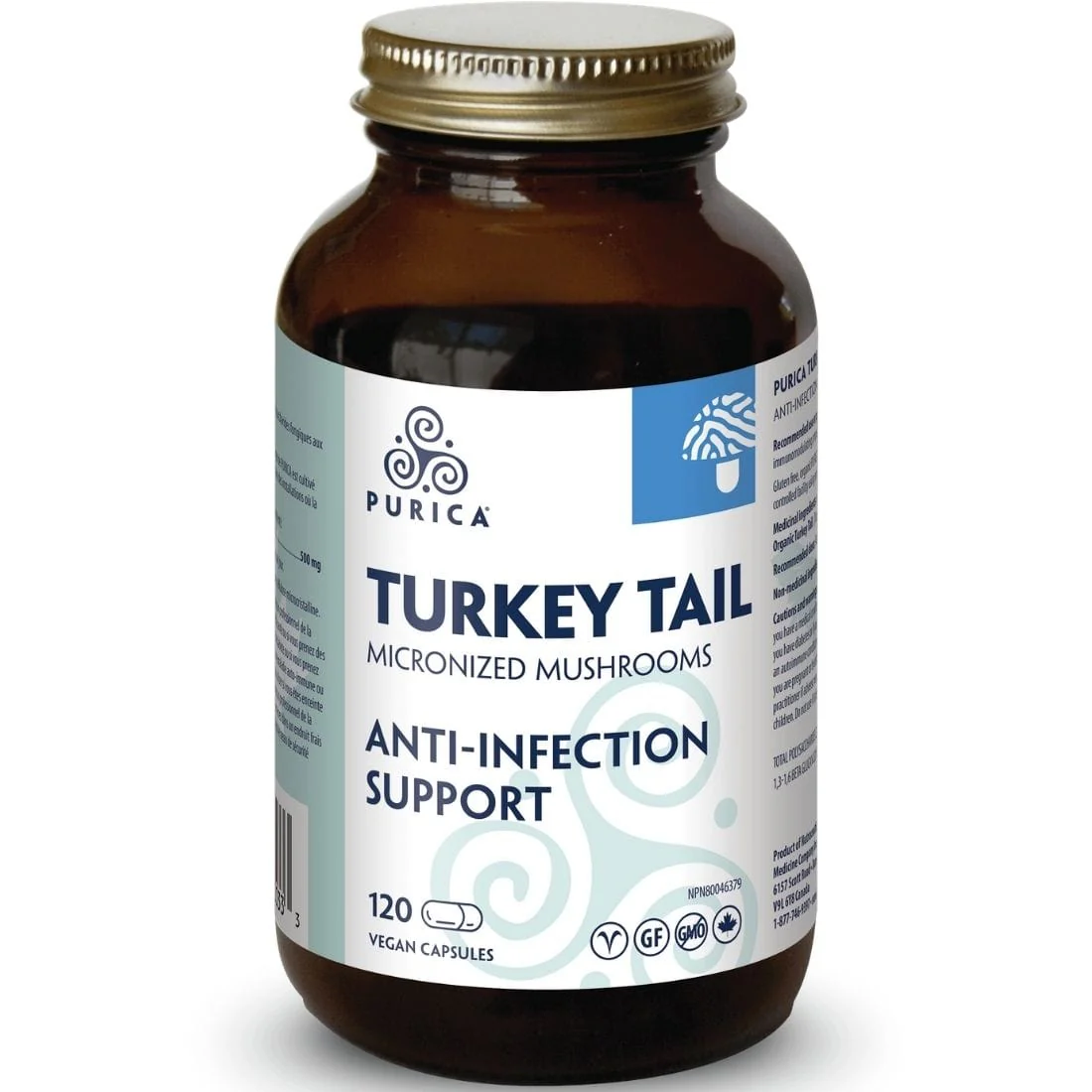 Purica Turkey Tail Micronized Mushrooms (Coriolus), 500mg, Vegetable Capsules - Image 3