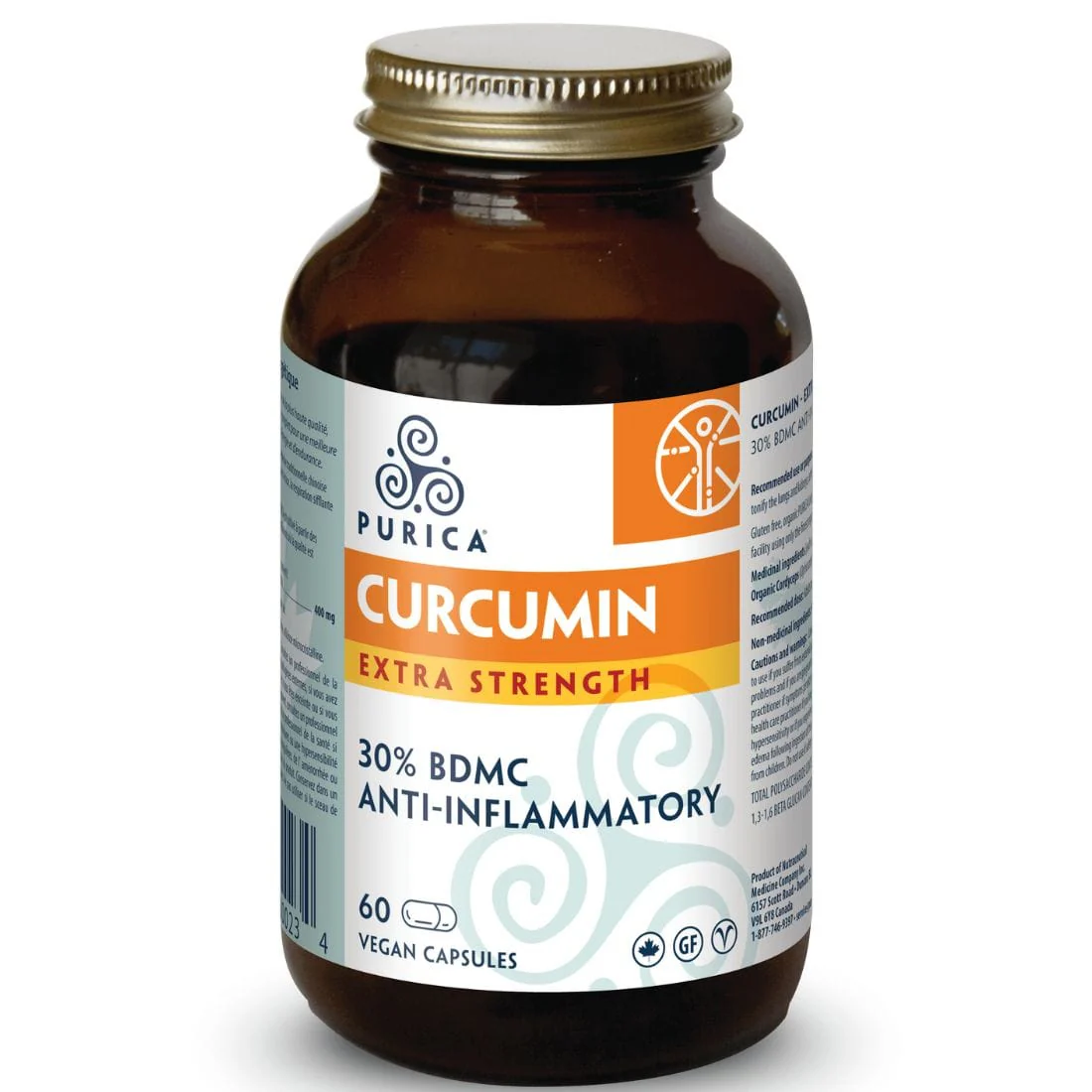 Purica Curcumin BDM30 Extra Strength 30X Potency of Regular Curcumin Extract, 30% BDMC