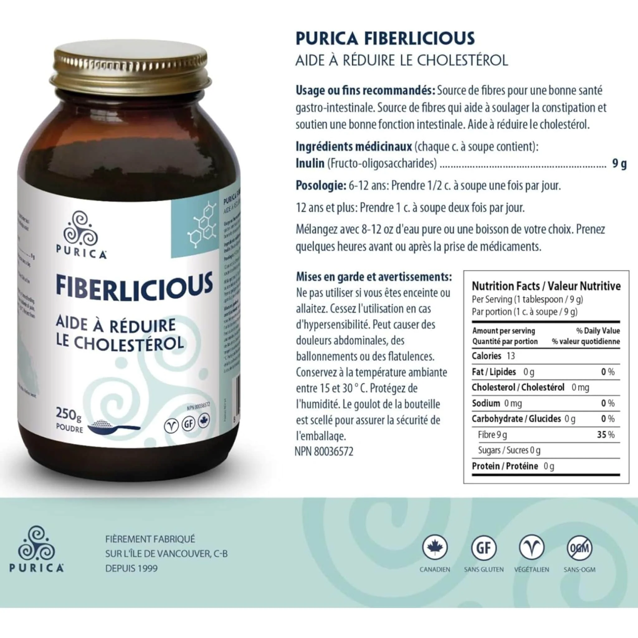 Purica Fiberlicious Powder, 100% Pure Chicory Root Extract Powder - Image 3