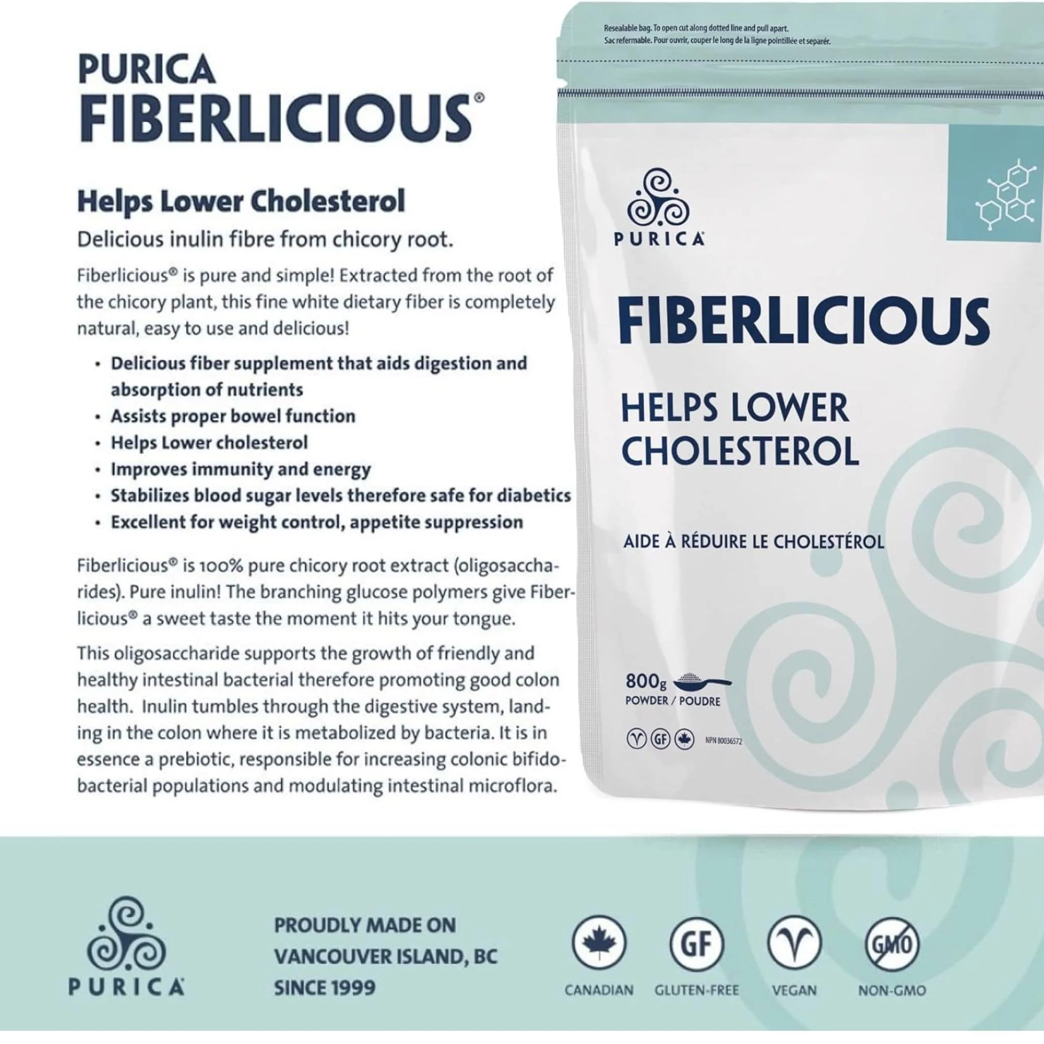 Purica Fiberlicious Powder, 100% Pure Chicory Root Extract Powder - Image 9