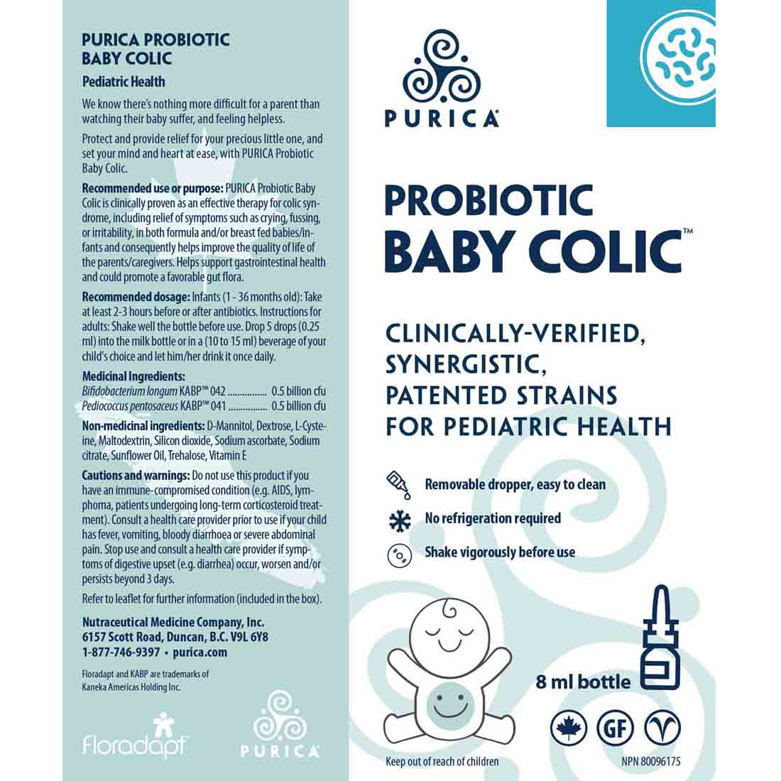 Purica Probiotic Baby Colic, 8 ml Dropper - Image 2