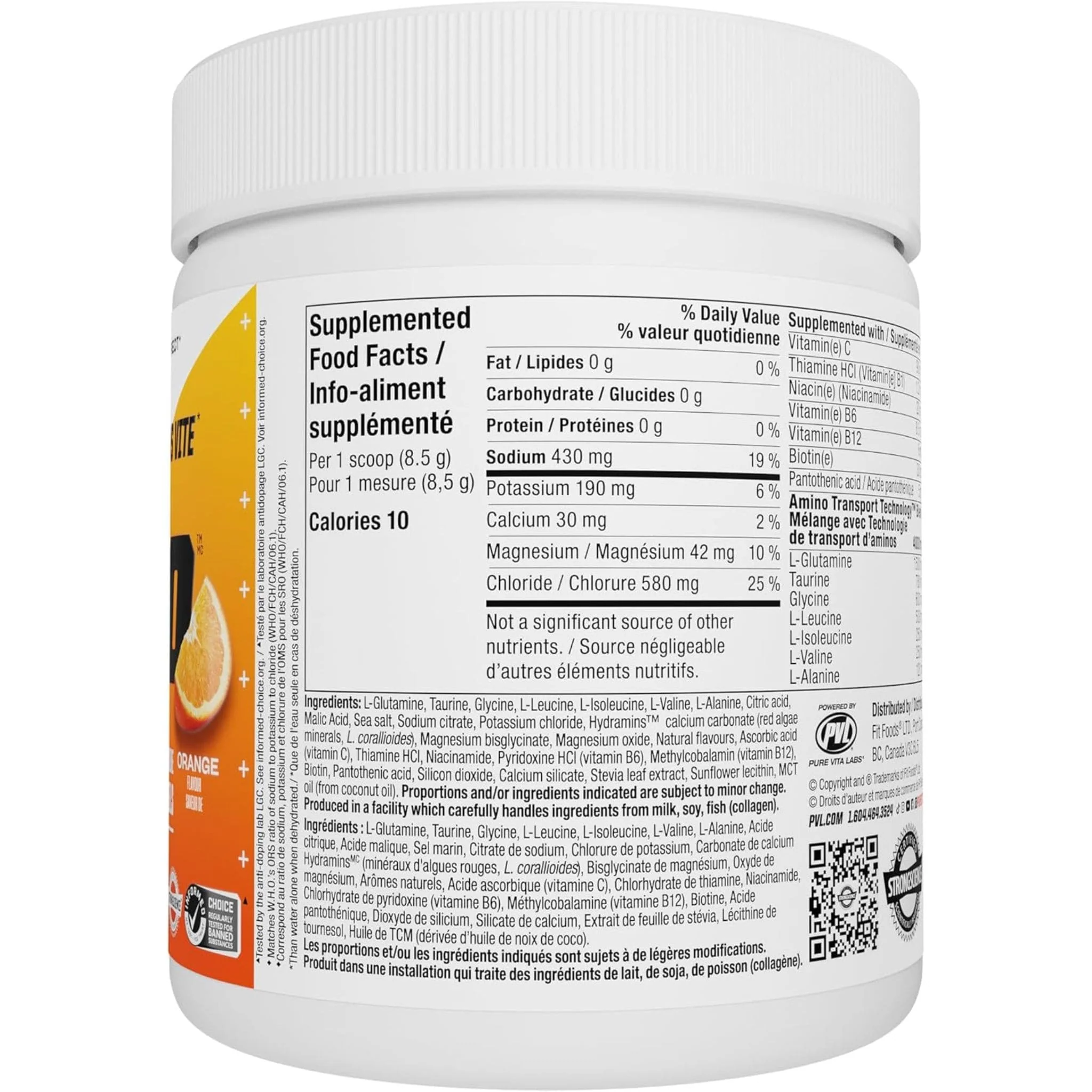PVL Pro Series Pro H20, Rapid Hydration Electrolytes, 255g - Image 2