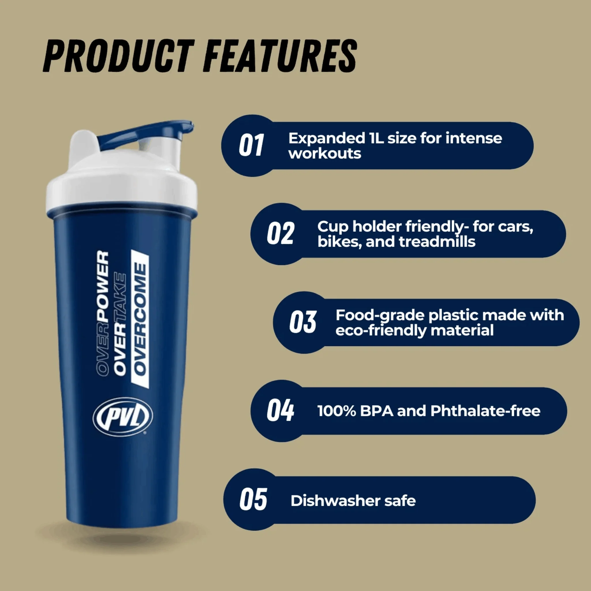 PVL Statement Series Shaker Cup Bottle, 1L - Image 2