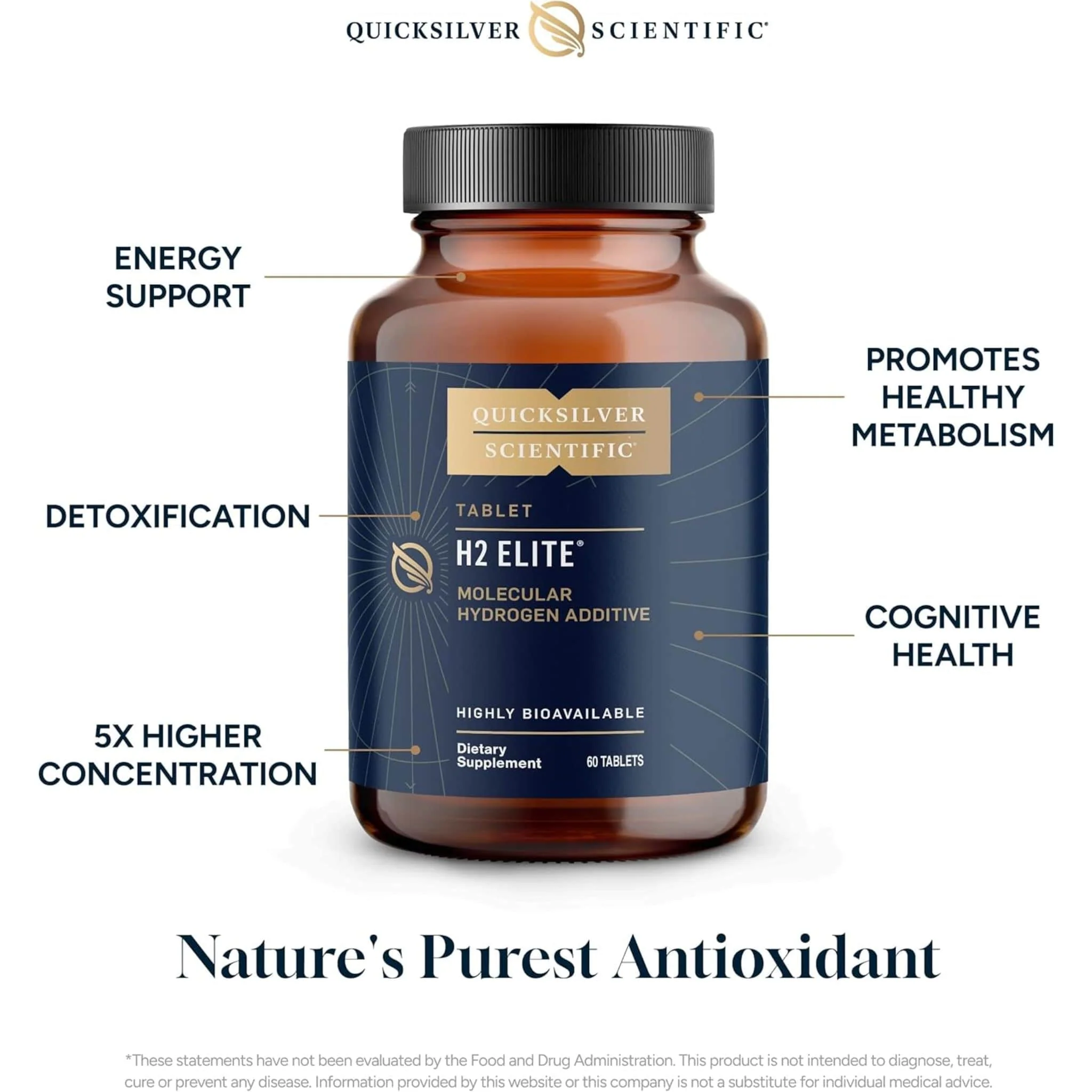 Quicksilver Scientific Liposomal H2 Elite, 60 Tablets - Image 2