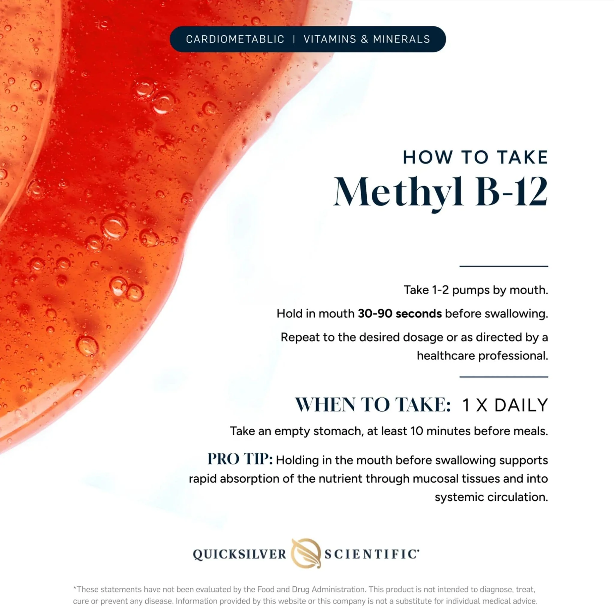 Quicksilver Scientific Liposomal Methyl-B12 Spray, 30ml - Image 2