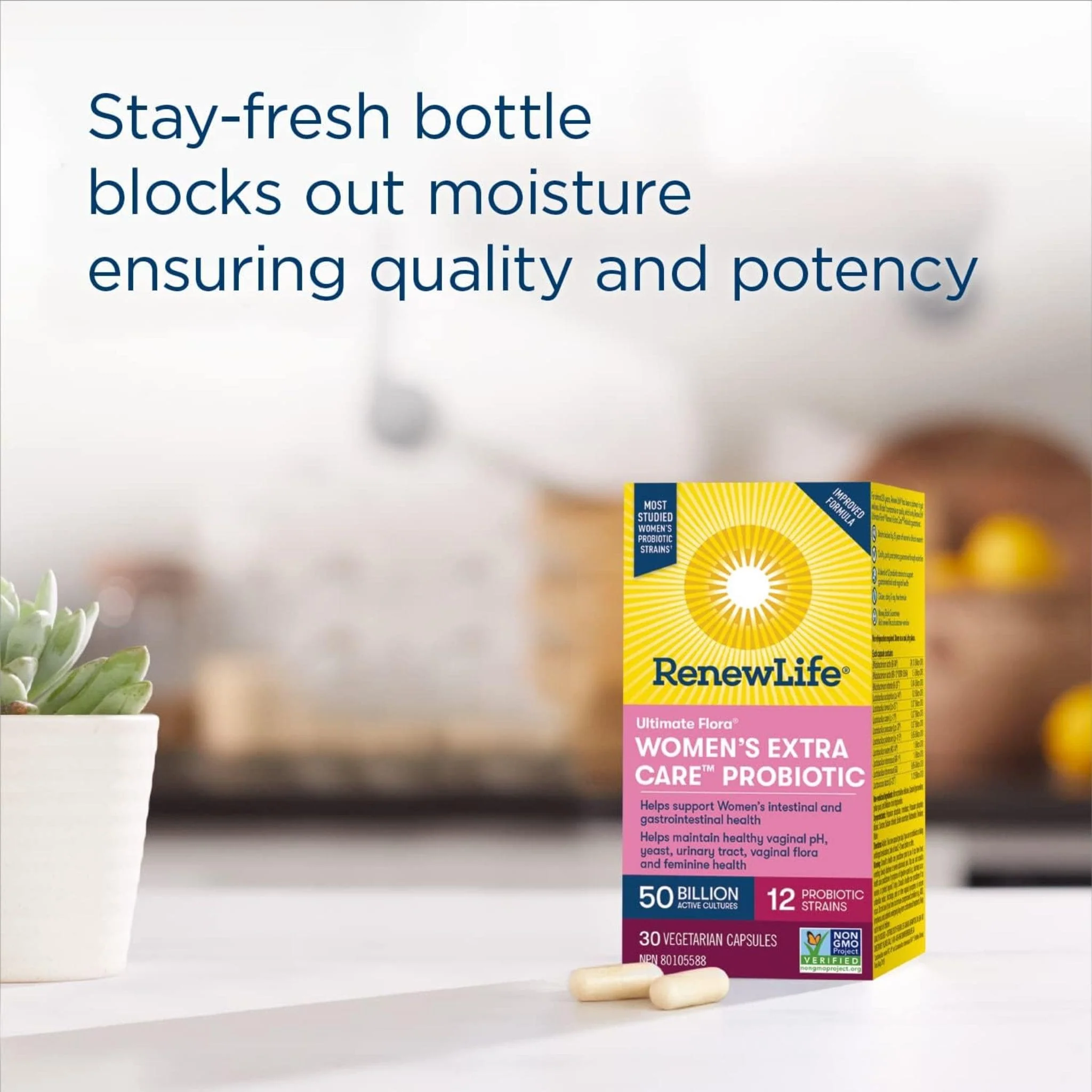 Renew Life Ultimate Flora Womens Extra Care Probiotic, 50 Billion Active Cultures, Shelf Stable (Formerly Flora Vaginal Support Probiotic) - Image 5