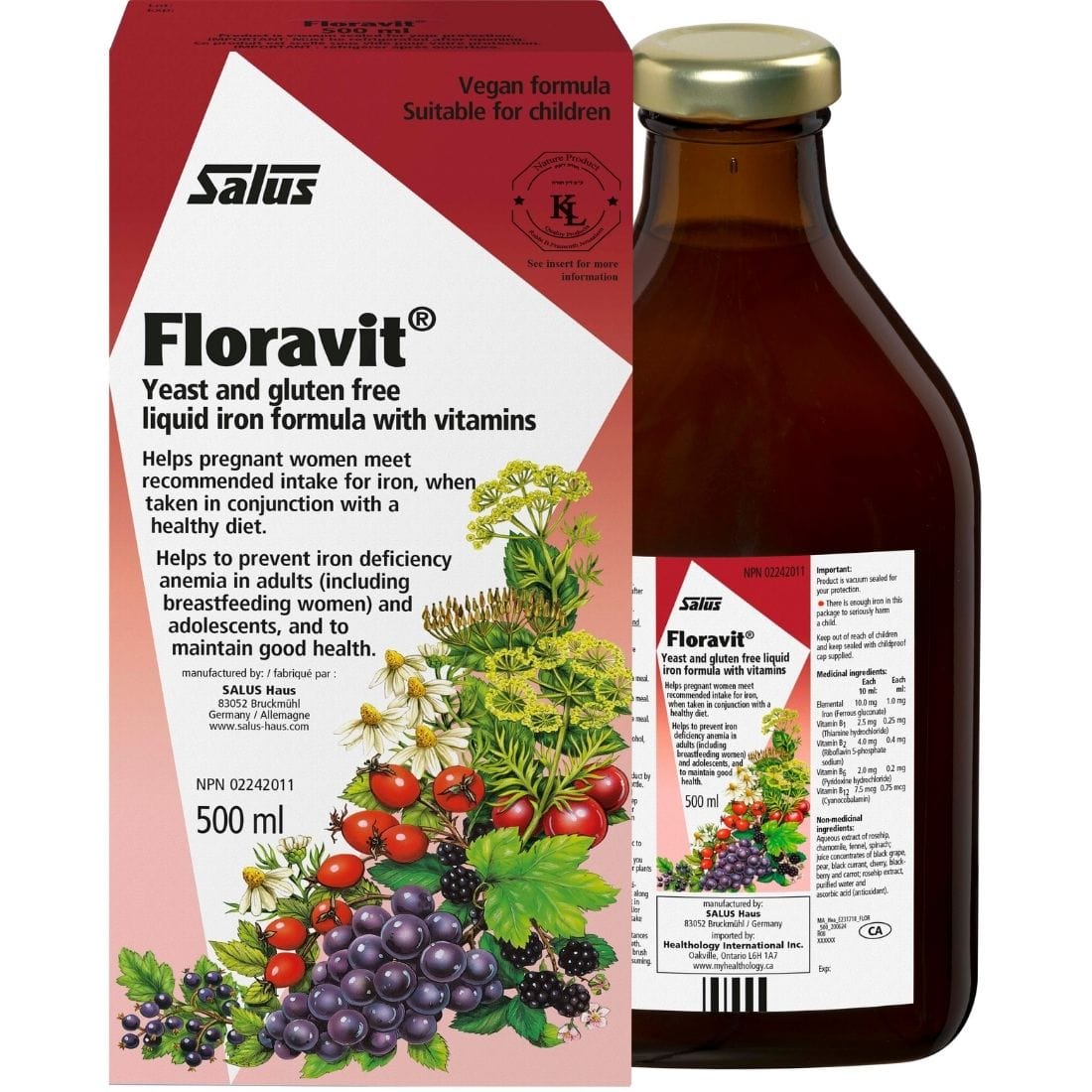 Salus Floravit Liquid Iron Supplement with Vitamins, Yeast Free, Gluten Free & Vegan - Image 3