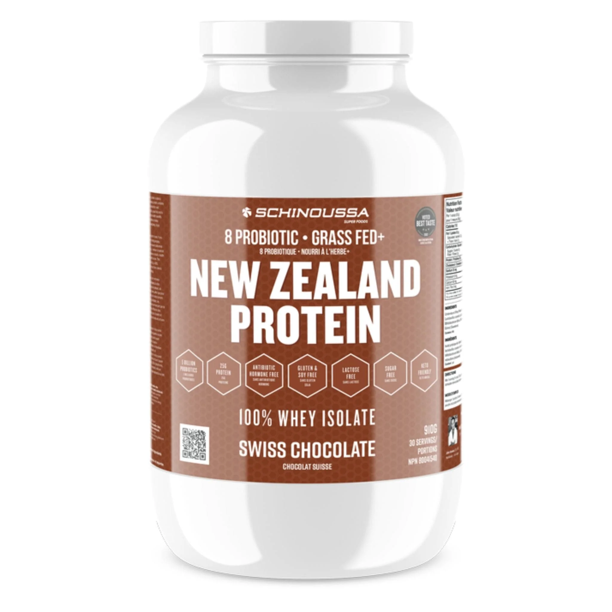 Schinoussa Probiotic Grass Fed New Zealand Protein 100% Whey Isolate Protein, 30 Servings - Image 10