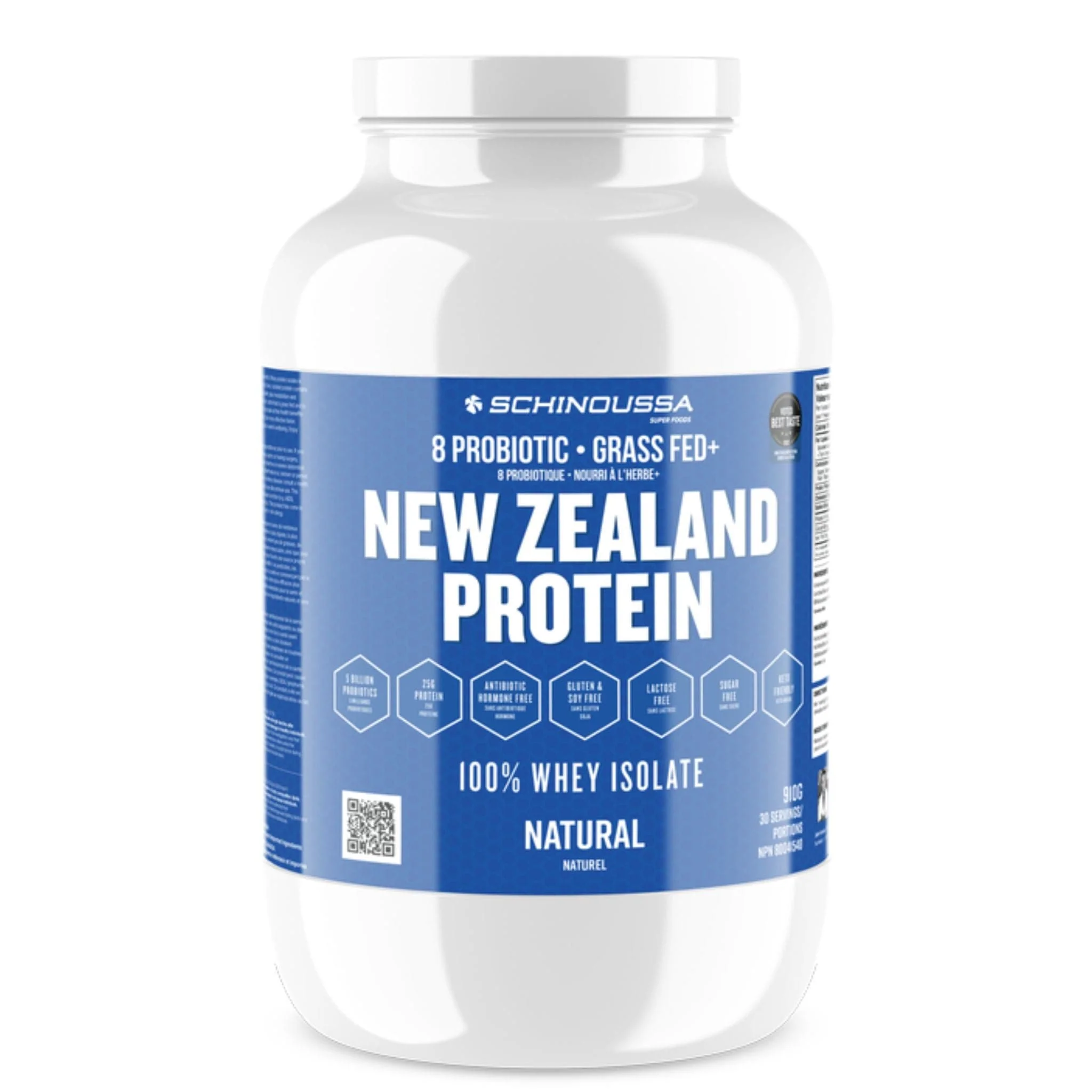 Schinoussa Probiotic Grass Fed New Zealand Protein 100% Whey Isolate Protein, 30 Servings - Image 5