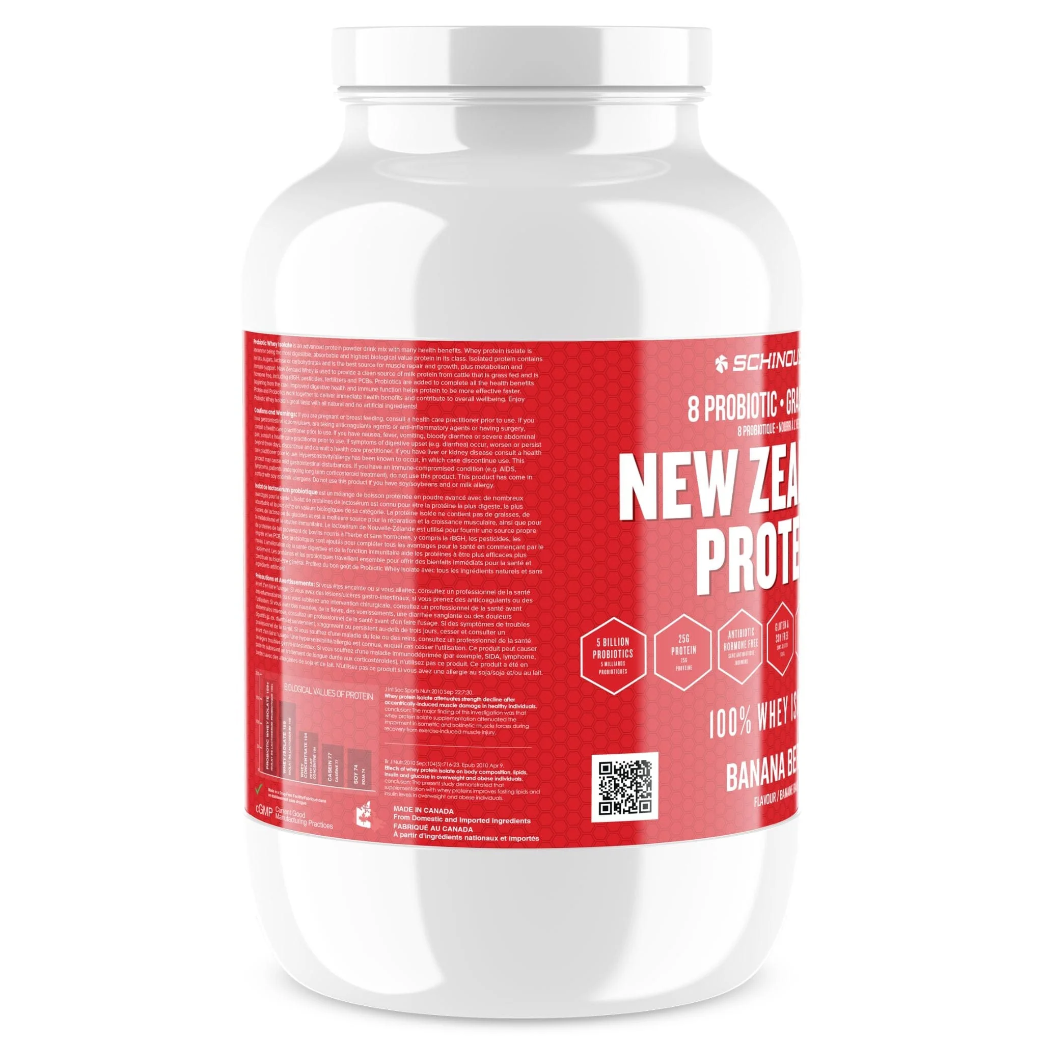 Schinoussa Probiotic Grass Fed New Zealand Protein 100% Whey Isolate Protein, 30 Servings - Image 9