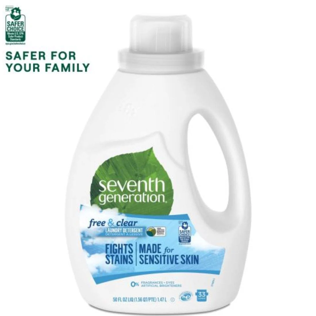 Seventh Generation Laundry Detergent 33 Loads (0% Synthetic Fragrances or Dyes), 1.47L - Image 2