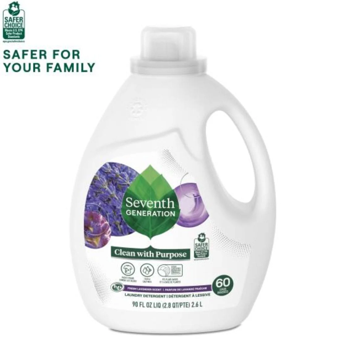 Seventh Generation Laundry Detergent 33 Loads (0% Synthetic Fragrances or Dyes), 1.47L - Image 4