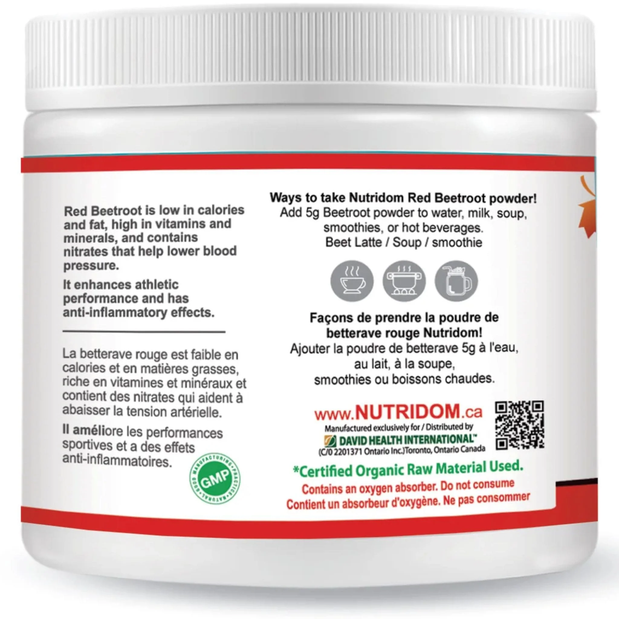 Nutridom Red Beetroot Powder, Supports Cardiovascular Health, 225g - Image 3
