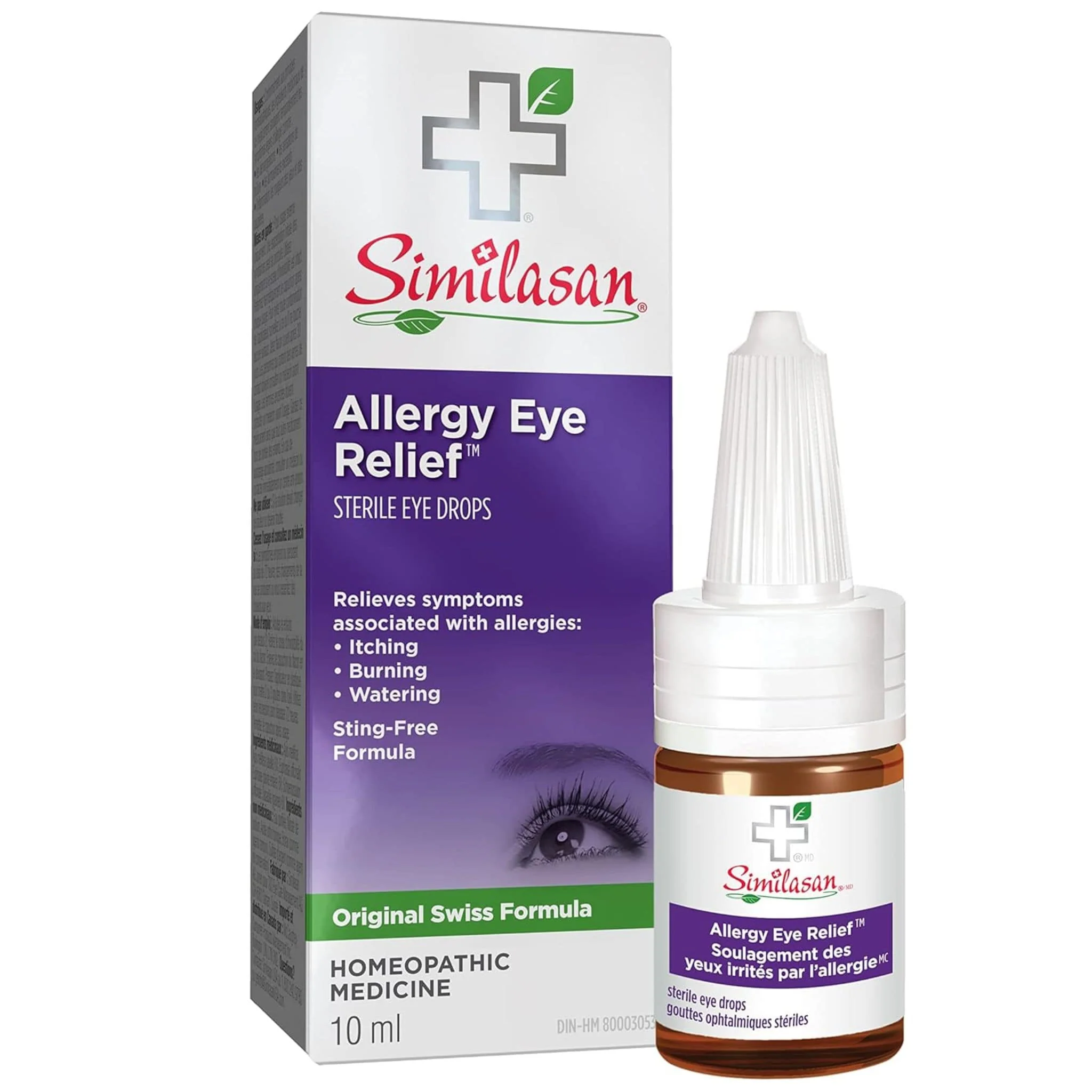 Similasan Allergy Eye Relief, Sterile Liquid Eye Drops, Sting-free Homeopathic Formula for Itching, Burning, Watering, Seasonal Allergy Symptoms, 10ml